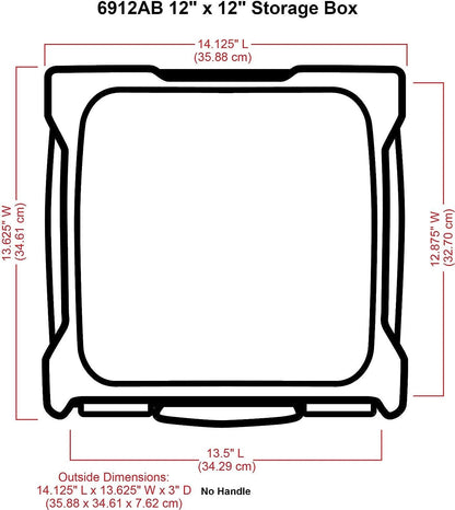ArtBin 6912AB Essentials One-Compartment 12" x 12" Box, Art & Craft Organizer, [1] Plastic Storage Case, Clear, 14.125" x 13.625" x 3"