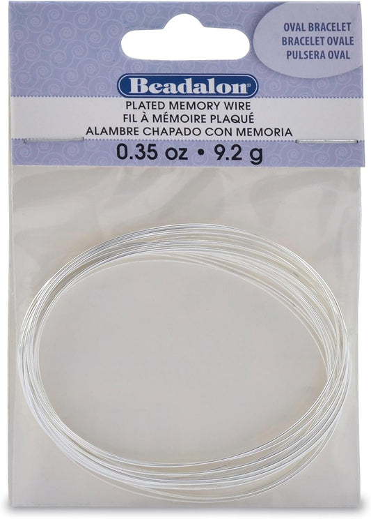 Memory Wire Oval Bracelet .62mm .35oz-Silver-Plated - 23 Coils