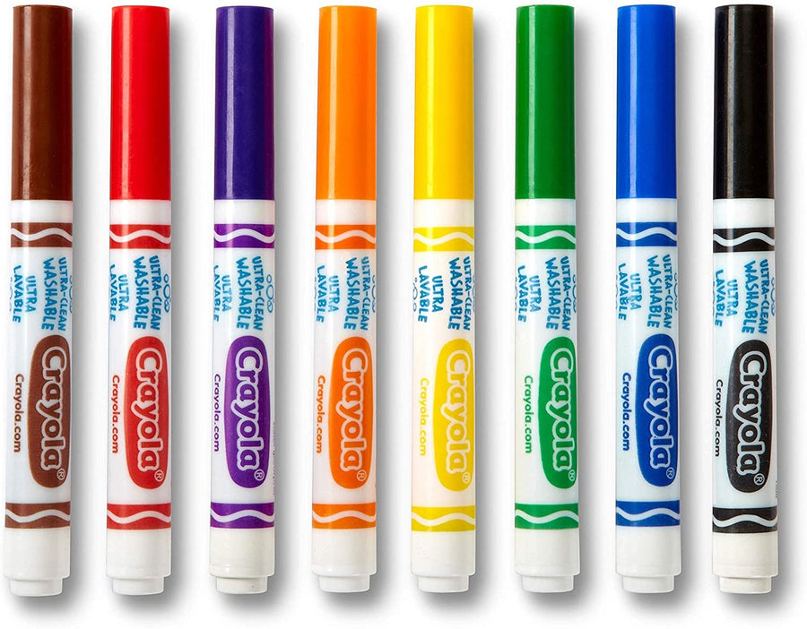 Crayola Ultra-Clean Washable Markers, Broad Line, 8 Count