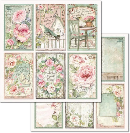 STAMPERIA INTERNATIONAL, KFT PAPER PAD 12X12 10PK HOUSE ROSE, 30.5 x 30.5 (12" x 12"), Multicoloured
