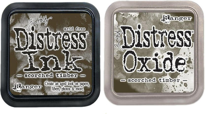 Bundle Both Oxide and Standard Scorched Timber Ink Pads January 2024 Tim Holtz Ranger Ink Release Last pad of Distress