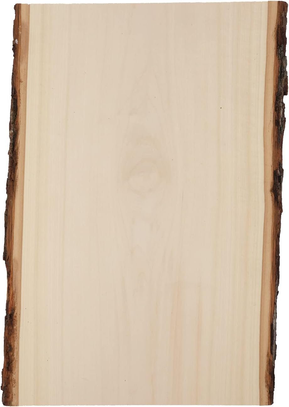 Walnut Hollow Basswood Plank Large with Live Edge Wood - for Wood Burning, Home Décor, and Rustic Weddings