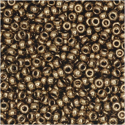 Dark Bronze Miyuki Japanese round rocailles glass seed beads 11/0 Approximately 24 gram 5 inch tube