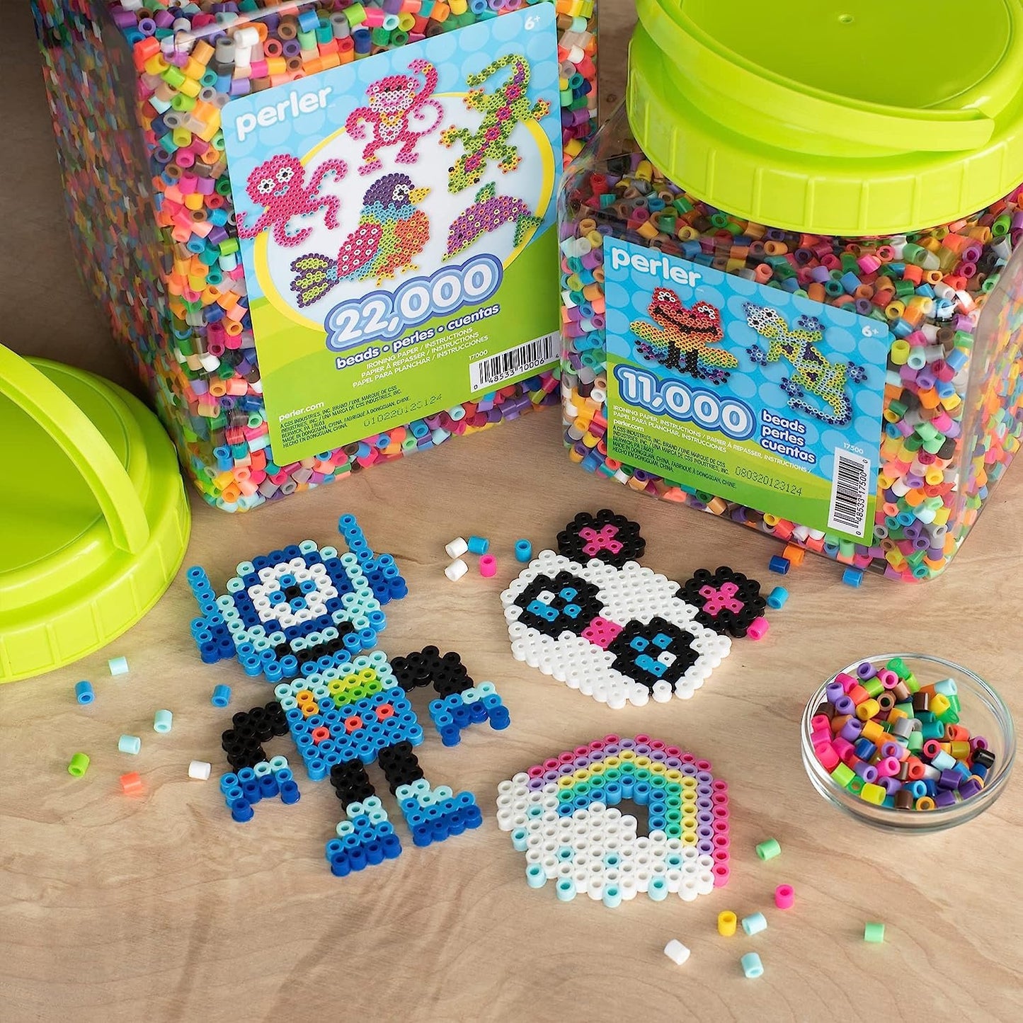 Perler Beads Bulk Assorted Multicolor Fuse Beads for Kids Crafts, 22000 pcs
