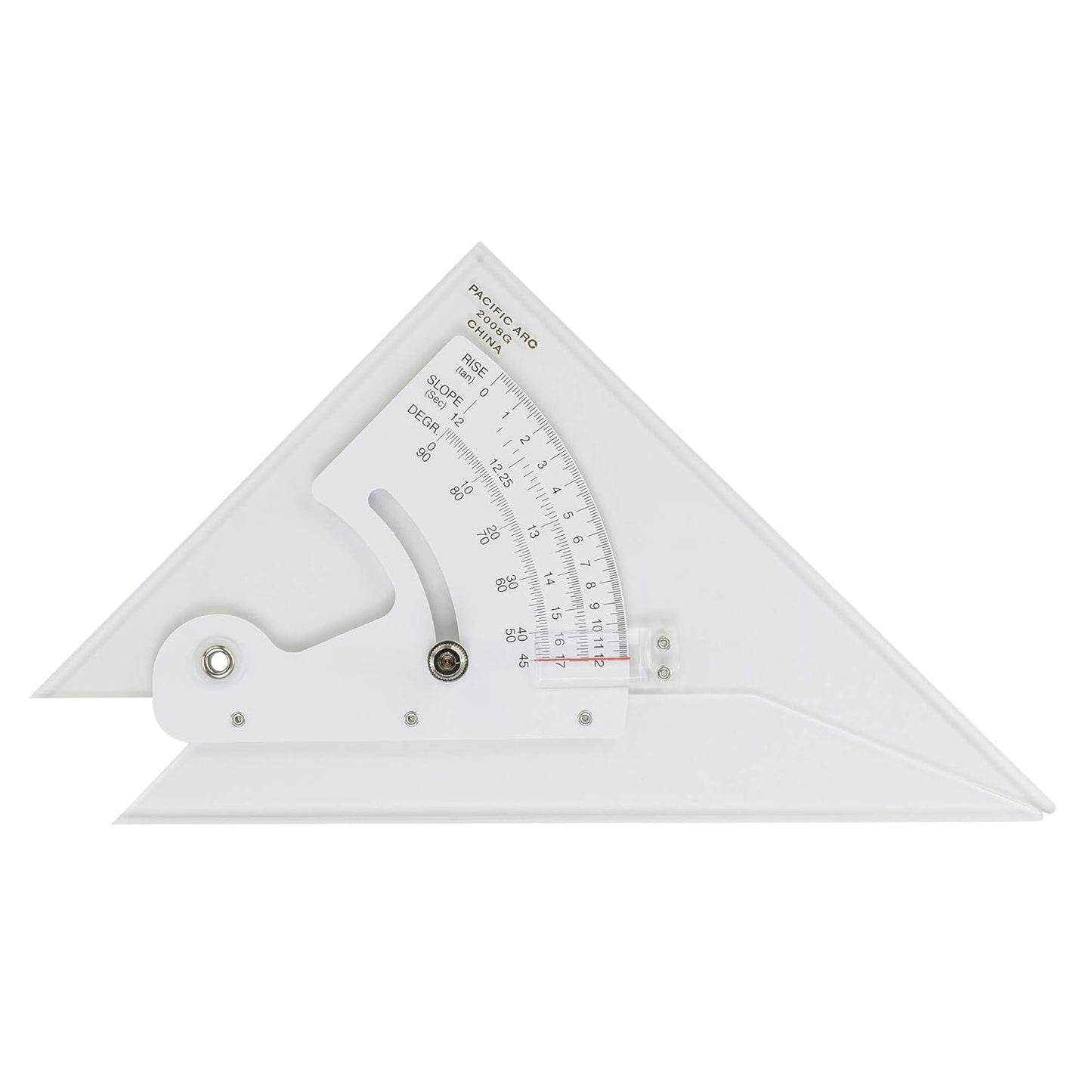 Pacific Arc Adjustable 8 Inch Triangle Plain Edge for Drafting, Architect, Engineer