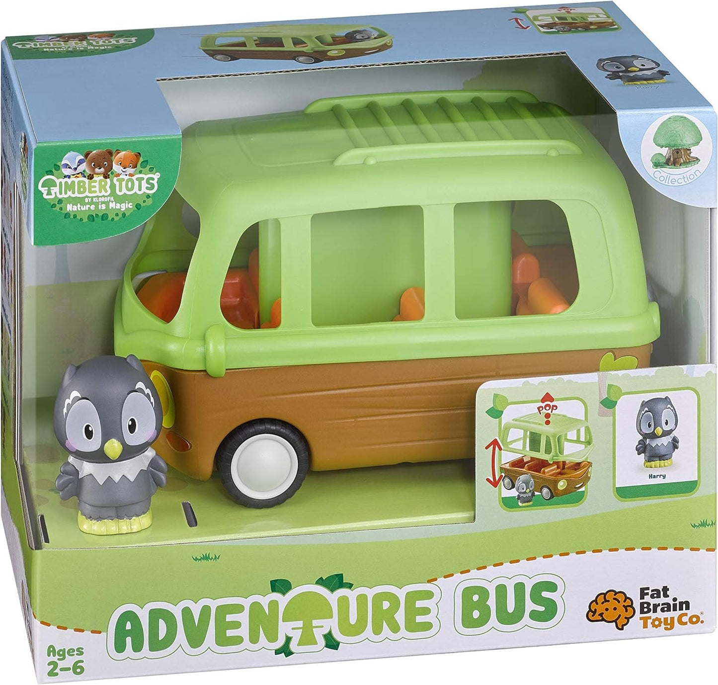 Fat Brain Toys Timber Tots Adventure Bus Dolls & Dollhouses for Ages 2 to 6