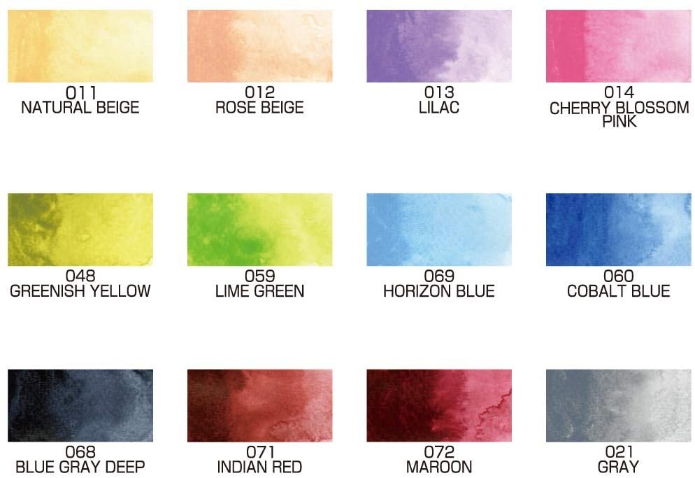 Kuretake GANSAI TAMBI Watercolor, Handcrafted, Professional-Quality Pigment Inks for Artists and Crafters, AP-Certified, Blendable, Show up on Dark Papers, Made in Japan