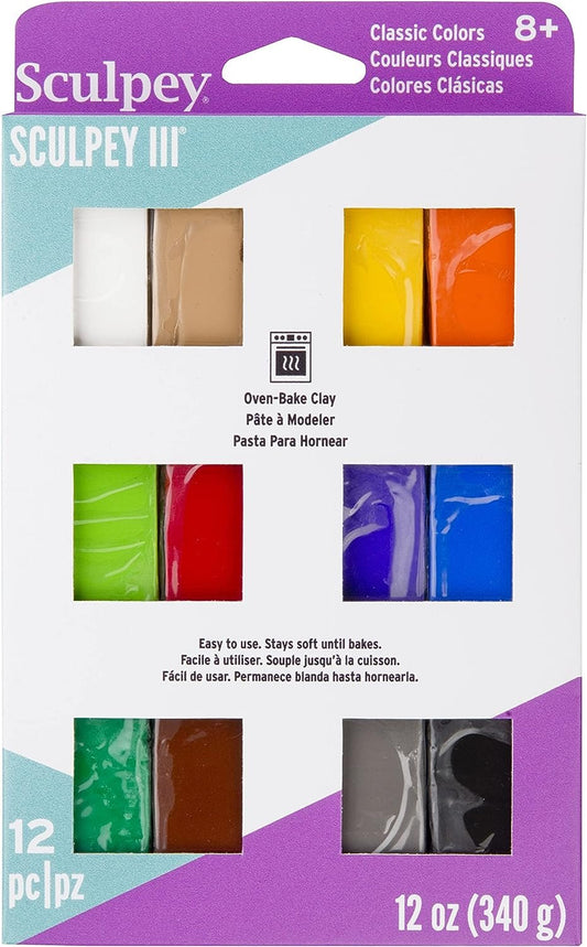 Sculpey III 1oz/ 28g Bright Multi Pack Bar