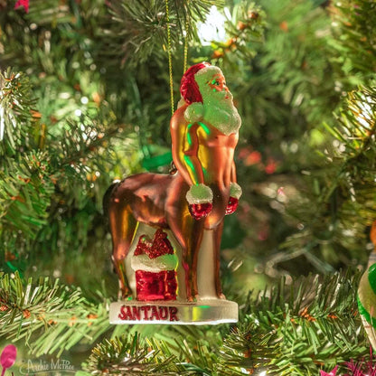 Mcphee Archie Santaur Hand Blown Glass Ornament