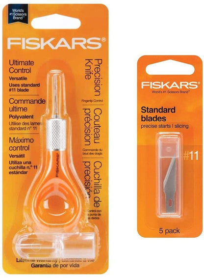 Fiskars Fingertip Precision/Detail Knife with Standard No. 11 Blades 5/Pkg