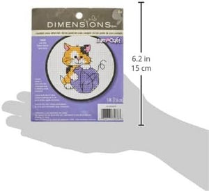 Dimensions 73038 Cute Kitten Counted Cross Stitch Kit for Beginners, 3" D