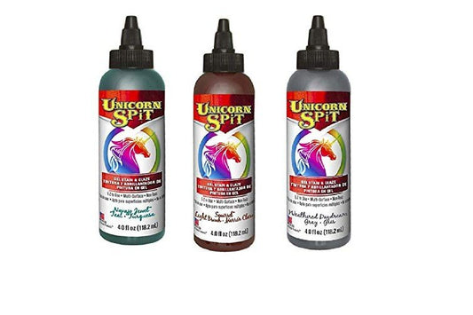 Unicorn SPiT Gel Stain and Paint New Color Fall 2017 Collection - Squirrel, Navajo Jewel, Weathered Daydream