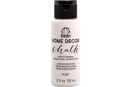 FolkArt Home Decor Chalk Furniture & Craft Paint in Assorted Colors, 2 Oz, White Adirondack