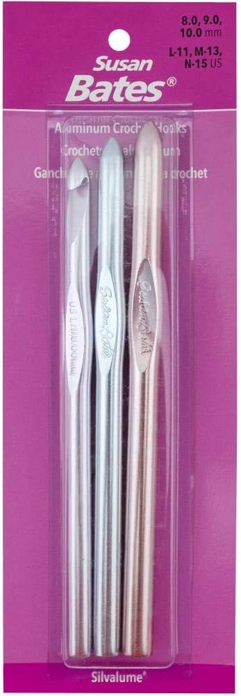 Silvalume CROCHET HOOK SET L-M-N 1EA, Sizes L11 To N15