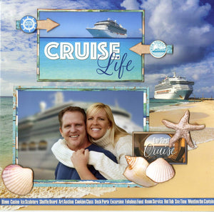 Reminisce Cruise Life Scrapbook Collection Kit Paper Crafts, Multi Color Palette 12x12 inches