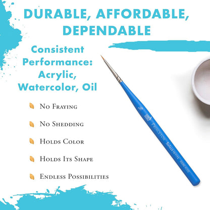 Princeton Select Artiste, Series 3750, Paint Brush for Acrylic, Watercolor and Oil, Round, 5/0