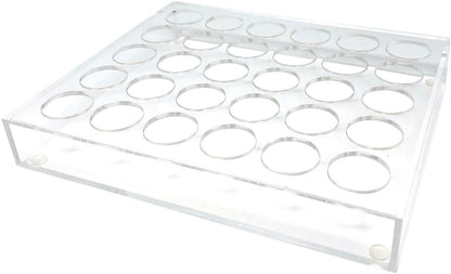 Pixiss Alcohol Ink Display Tray for Storage Carrying or Organizer, Displays 30x 0.5-Ounce Bottles of Alcohol Ink, Stickles, Glossy Accents or Reinkers, Travel Case (Ink not Included)