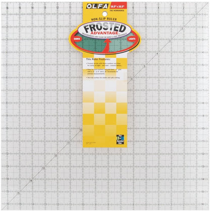 OLFA 1071800 QR-16S 16-1/2-Inch Square Frosted Advantage Acrylic Ruler