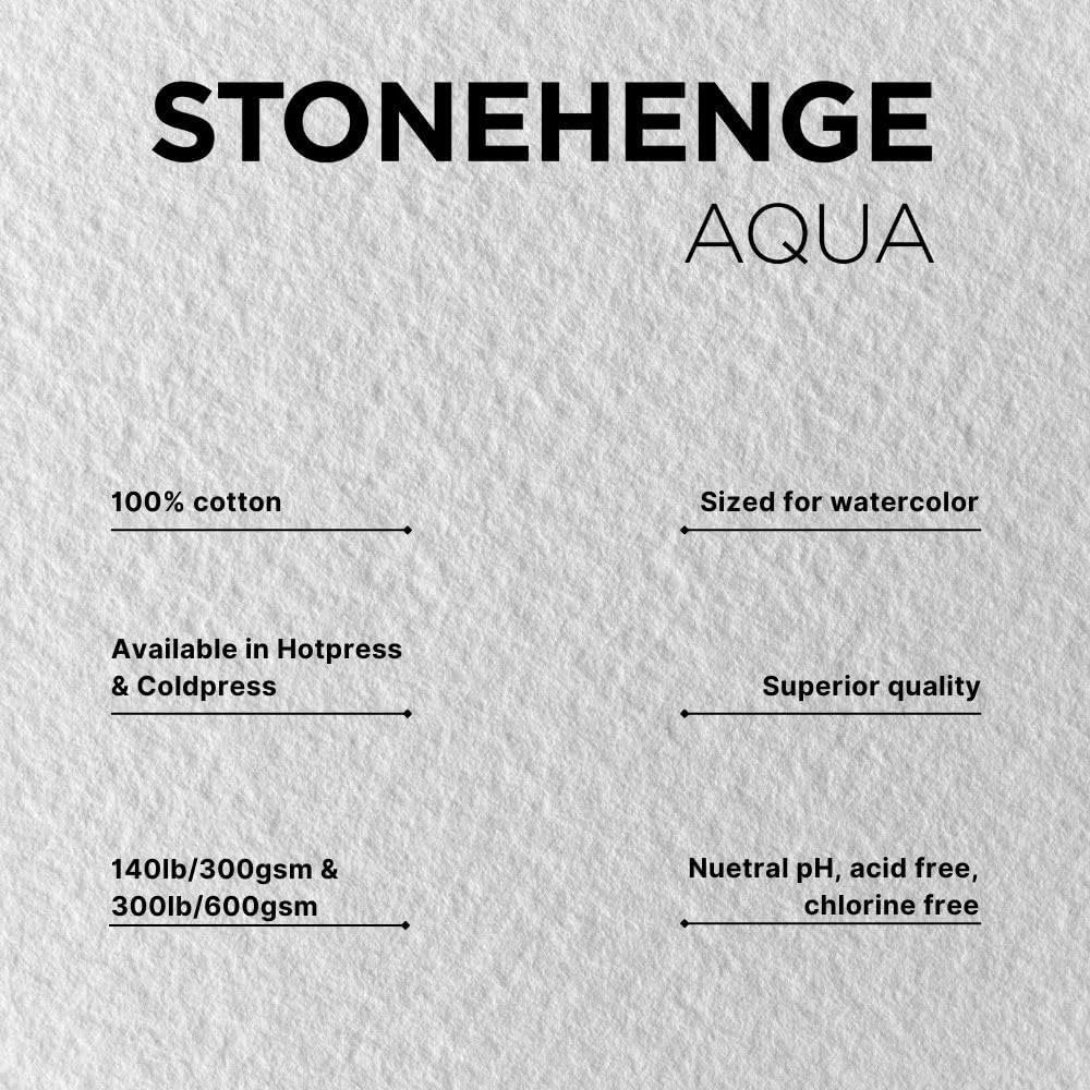 Stonehenge Aqua Watercolor Block, 140lb. Coldpress, 7x10 inches, White, 15 Sheets (L21-SQC140WH710)