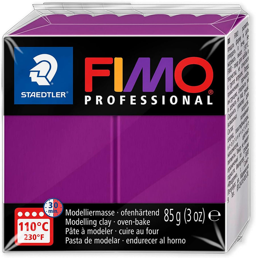 Staedtler 8004 FIMO Professional Oven-Hardening Polymer Modelling Clay - Pack of 6 x 85g Blocks - Berry Toned Colours