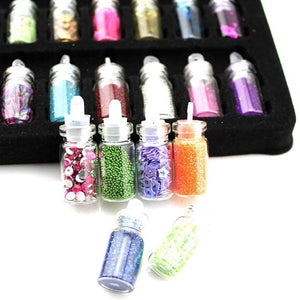 Extra Fine Glitter for Tumblers, Glitter and Sequins for Tumblers, Epoxy Tumbler Supplies 48 Pack Bulk Bottles Kit 5ml Each