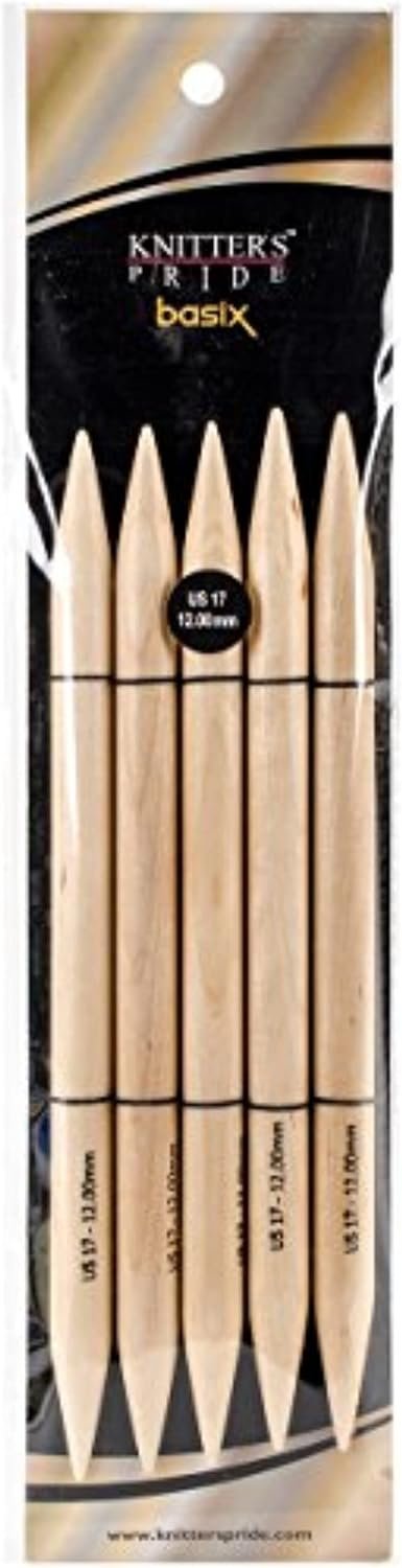 Basix Double Pointed 8 inch (20cm) Knitting Needles Size US 17 (12.0mm) 400104