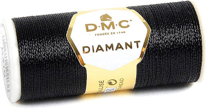 DMC Diamant Metallic Needlework Thread, 38.2-Yard, Ebony