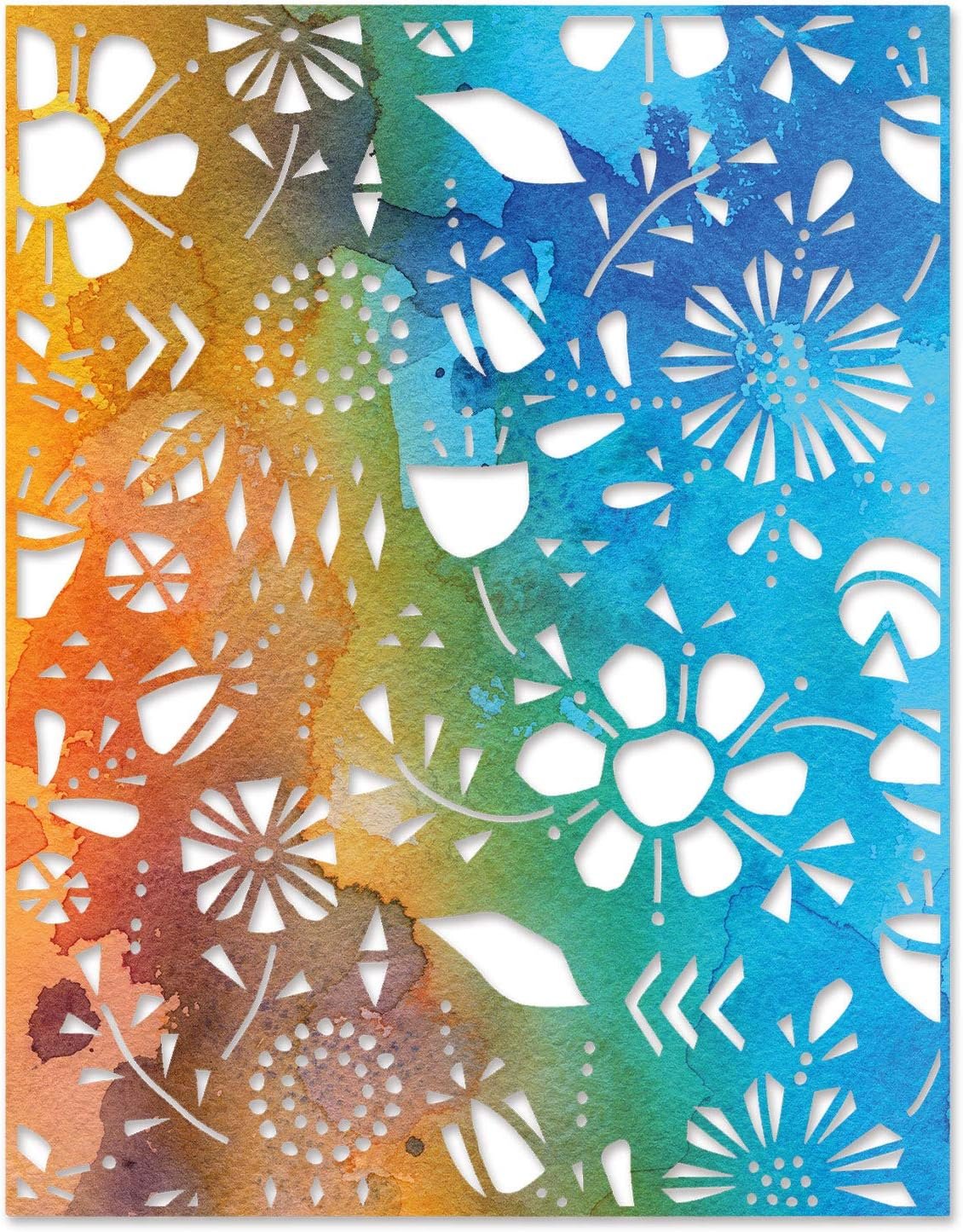 Sizzix Thinlits Die Folk Flowers by Tim Holtz, 665363, Multicolor