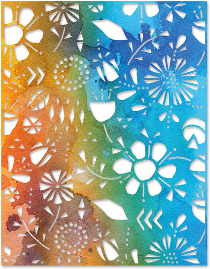 Sizzix Thinlits Die Folk Flowers by Tim Holtz, 665363, Multicolor