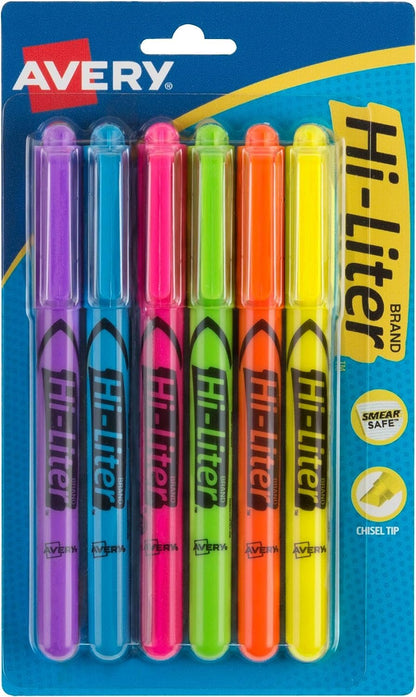 Avery HiLiter Pen Style Highlighters