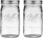2 Mason Jar Wide Mouth 32 oz. (Quart) with Lid and Band - Clear