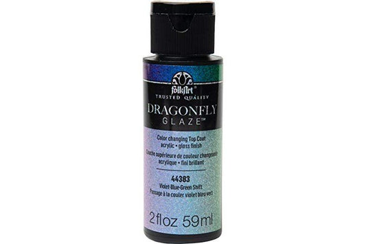 FolkArt Dragonfly Glaze Multi-Surface Paint, Gold-Red-Violet 2 Fl Oz
