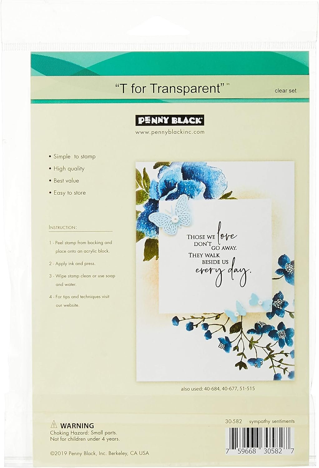 Penny Black Clear Stamps-Sympathy Sentiments 5"X6.5", Multi