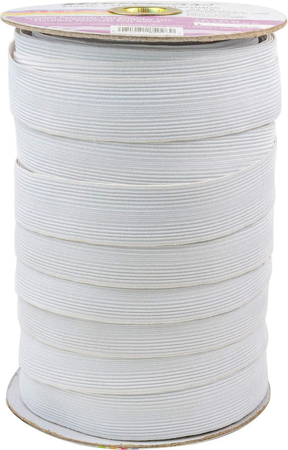 Stretchrite 1NSS1100WHTE Stretchrite 1-Inch by 60-Yard White Braided Flat Polyester Elastic Spool