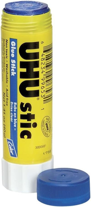 Saunders UHU Glue Stick, 1.41 oz., Blue (99653)