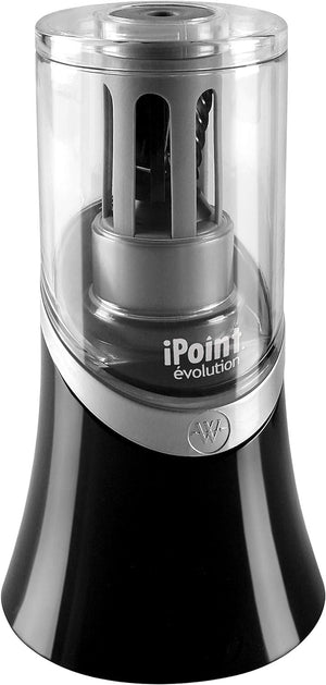 Westcott 14888 iPoint Evolution Electric Pencil Sharpener, Black and Silver