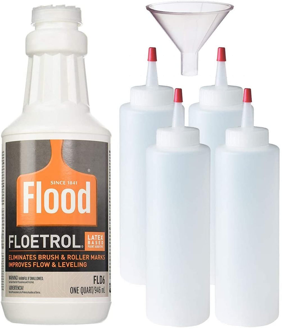 Flood Floetrol Additive (1 Quart), 4X 8-Ounce Squeeze Bottles, 1 Pixiss 2.5-Inch Funnel