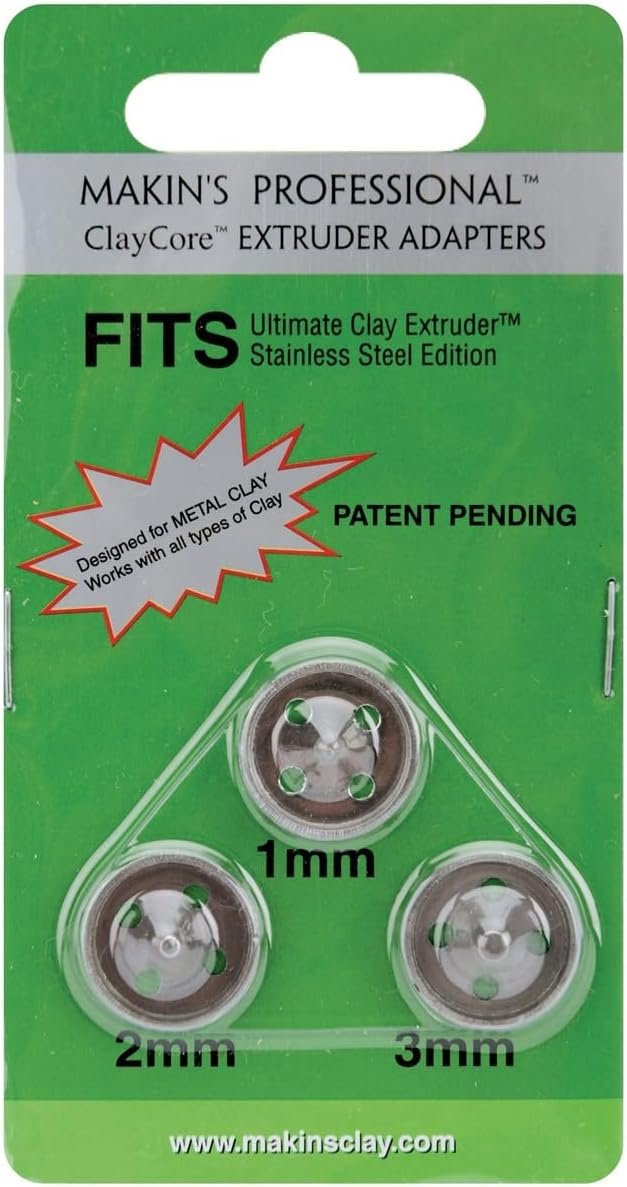 Makin's USA Professional ClayCore Extruder Adapters, 1mm/2mm/3mm, 3 Per Package