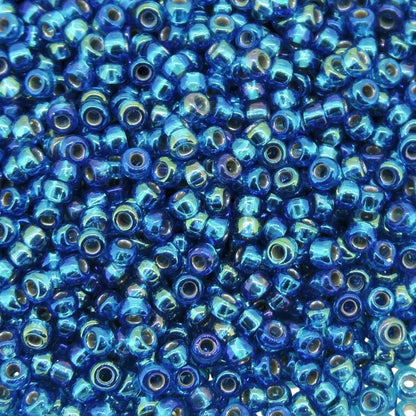 Capri Blue AB Silver Lined Miyuki Japanese round rocailles glass seed beads 11/0 Approximately 24 gram 5 inch tube