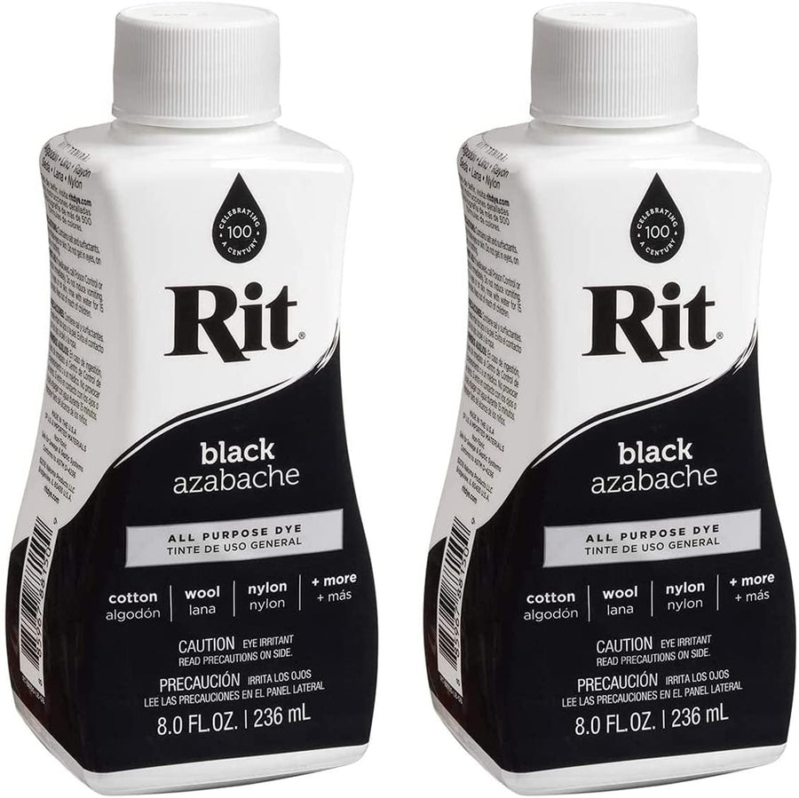 Rit Dye 43327 Purpose Liquid Dye, Black, 8 Fl Oz (Two Pack)