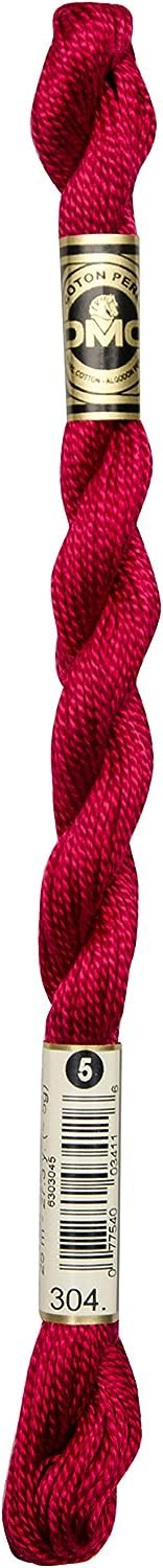 DMC 115 5-304 Pearl Cotton Thread, Medium Red, Size 5