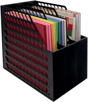 Advantus Storage Studios Easy Access Paper Holder with 3-Slots, 9.5 x 13.5 x 14.5 Inches, Black (CH92579)