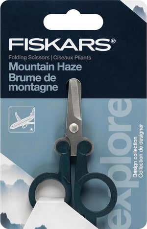 FISKARS Folding Travel Scissors - TSA-Compliant and Portable - Stainless Steel Blades and Blue Handles