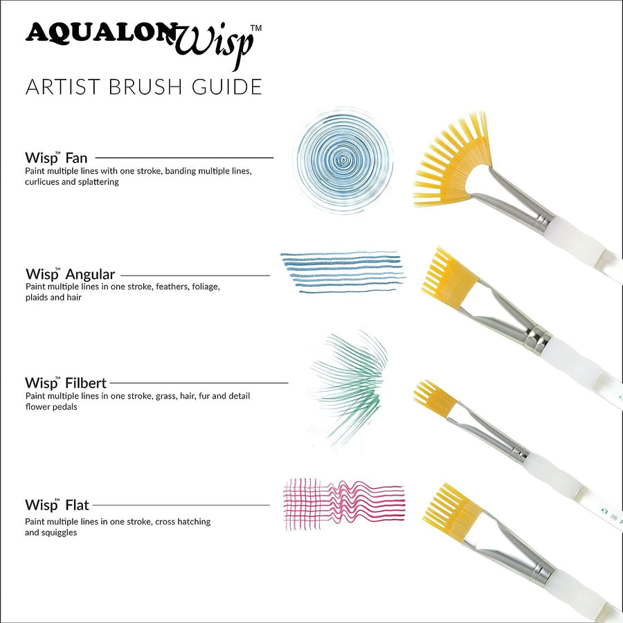 Aqualon Royal and Langnickel Wisp Short Handle Paint Brush Set