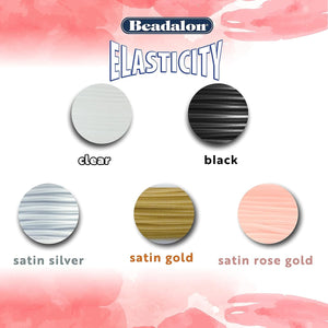 Beadalon Elasticity Stretch Cord, 0.8 mm / .032 in, Black, 100 m / 328 ft