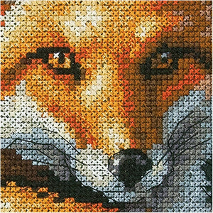 Dimensions Sunlit Fox Counted Cross Stitch Kit, 14 Count Black Aida, 14'' x 11''