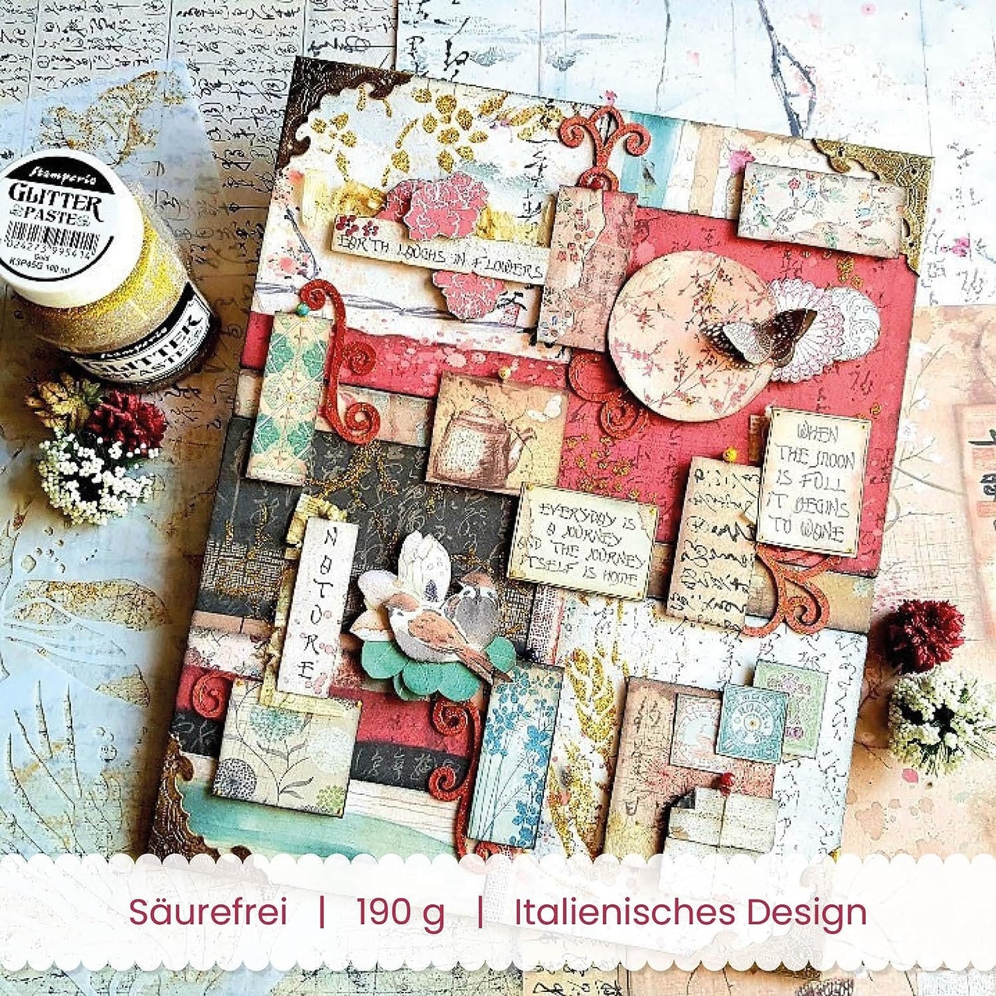 STAMPERIA INTERNATIONAL, KFT Paper PAD 8X8 10PK Oriental G, 20.3 x 20.3 (8" x 8"), Multicoloured
