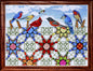 Tobin Feathered Stars, 12'' x 16' Counted Cross Stitch Kit, Red