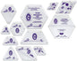 Marti Michell Hexagon Quilting Template Sets - 2 Items: Template Set H, Large Hexagons Plus and Template Set G, Small Hexagons Plus - Part of The Marti Michell Perfect Patchwork System for Quilting