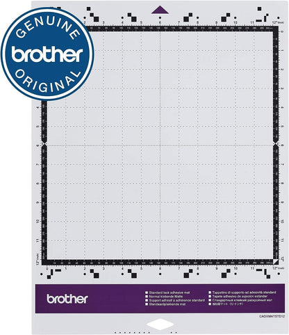 Brother ScanNCut DX Mat CADXMATSTD12, 12" x 12" Standard Tack Adhesive Mat for Cardstock, Vinyl, Foam and More, Use with Brother Cutting Machines